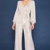 Sequin Wrap Jumpsuit