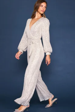 Sequin Wrap Jumpsuit