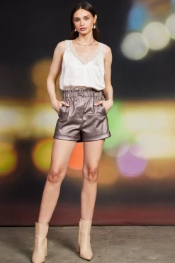 Shimmery Paperbag Shorts