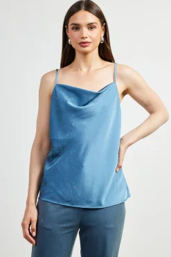 Shimmery Satin Cowl Neck Cami