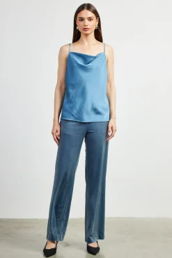 Shimmery Satin Cowl Neck Cami