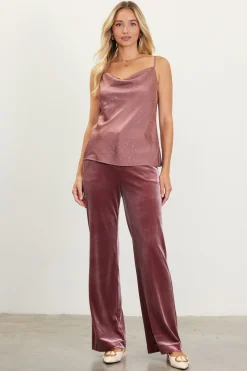 Shimmery Satin Cowl Neck Cami