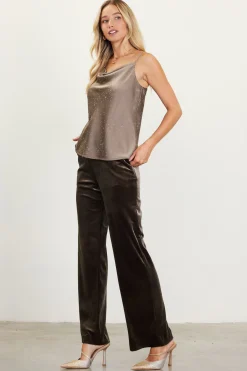 Shimmery Satin Cowl Neck Cami