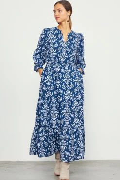 Skye Split Neck Ruffle Maxi Dress