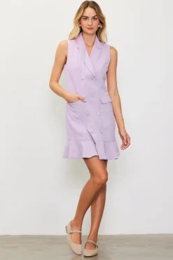 Sleeveless Double Breasted Coat Dress