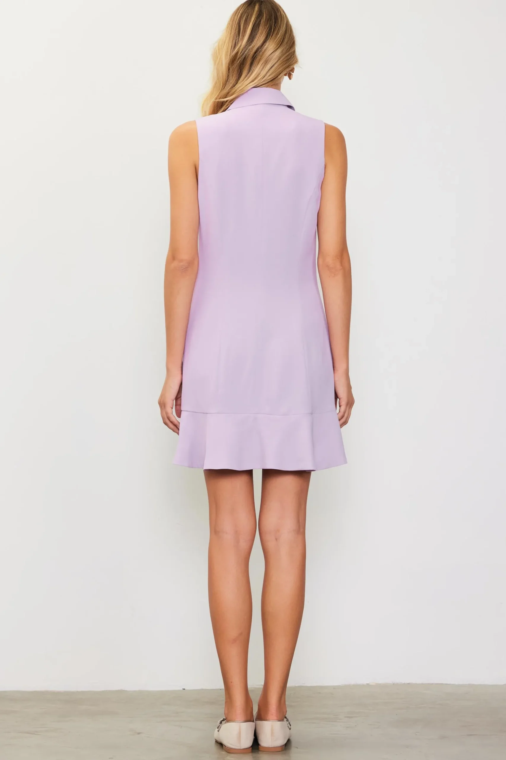Sleeveless Double Breasted Coat Dress