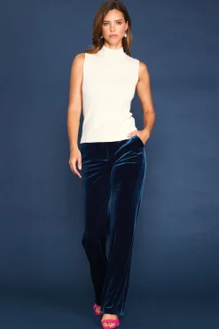 Sleeveless Mock Neck Jewel Detail Top