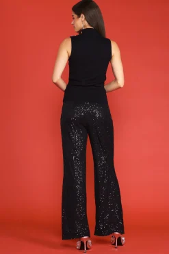 Sleeveless Mock Neck Jewel Detail Top