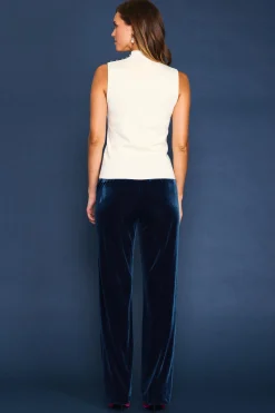 Sleeveless Mock Neck Jewel Detail Top