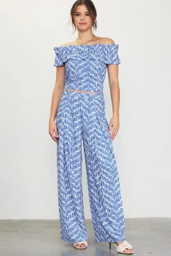 Smocked Off Shoulder Ruffle Top
