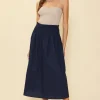 Smocked Waist Flared Skirt