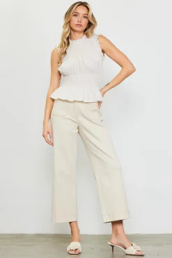 Smocking Poplin Sleeveless Top