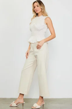 Smocking Poplin Sleeveless Top