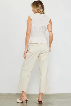 Smocking Poplin Sleeveless Top