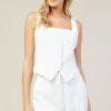 Square Neck Button Vest