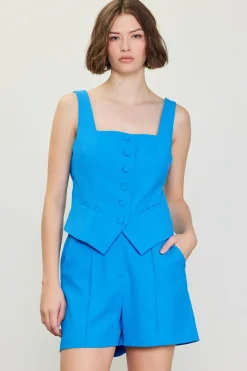 Square Neck Button Vest