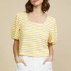 Square Neck Striped Top