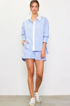 Striped Shirt with Contrast Detail