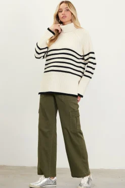 Striped Turtleneck Sweater