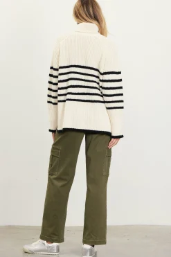 Striped Turtleneck Sweater