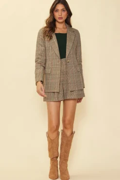 Structured Plaid Blazer