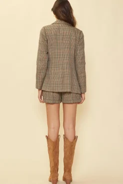 Structured Plaid Blazer