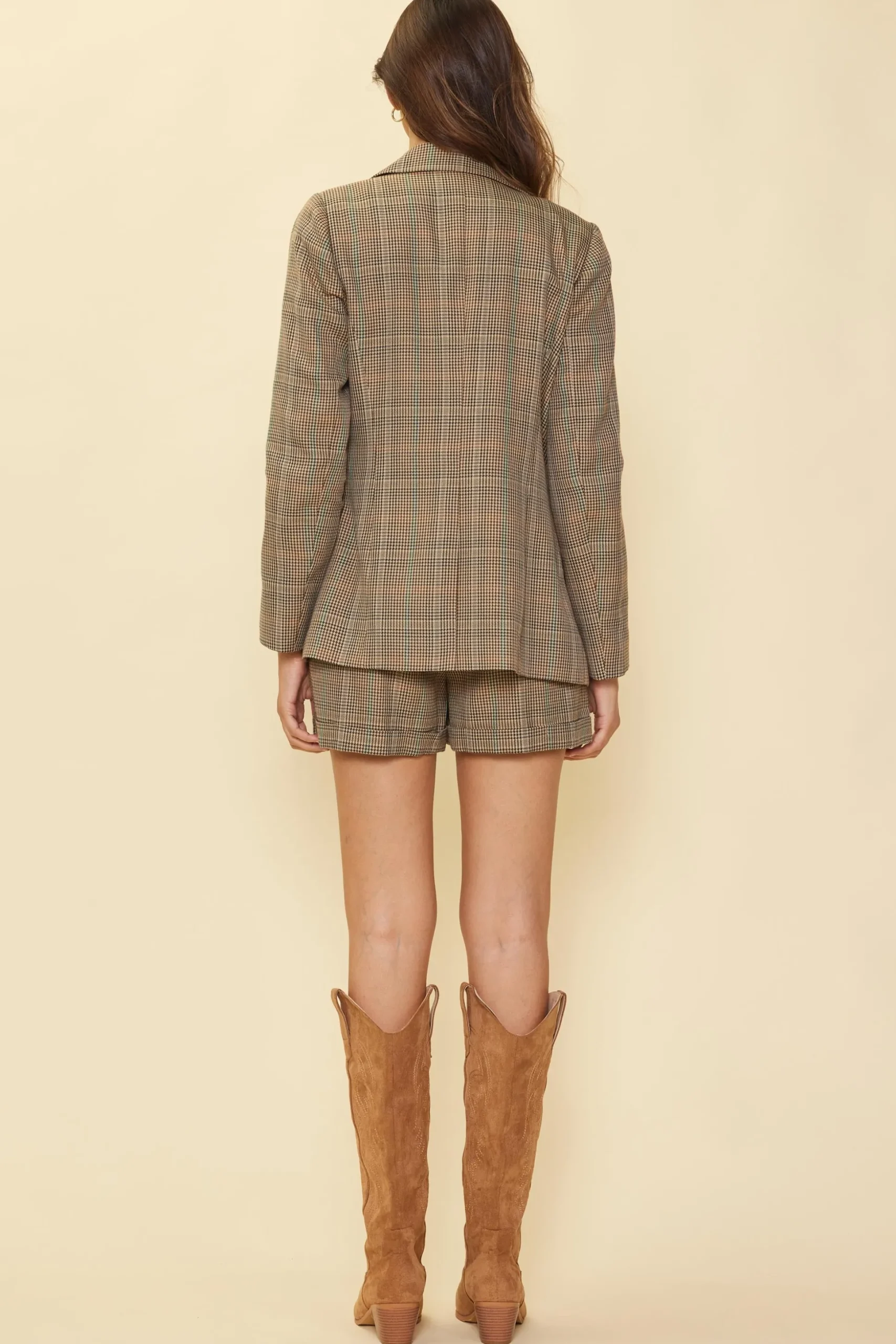 Structured Plaid Blazer