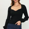 Sweetheart Neck Longsleeve Knit Top