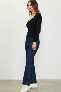 Sweetheart Neck Longsleeve Knit Top