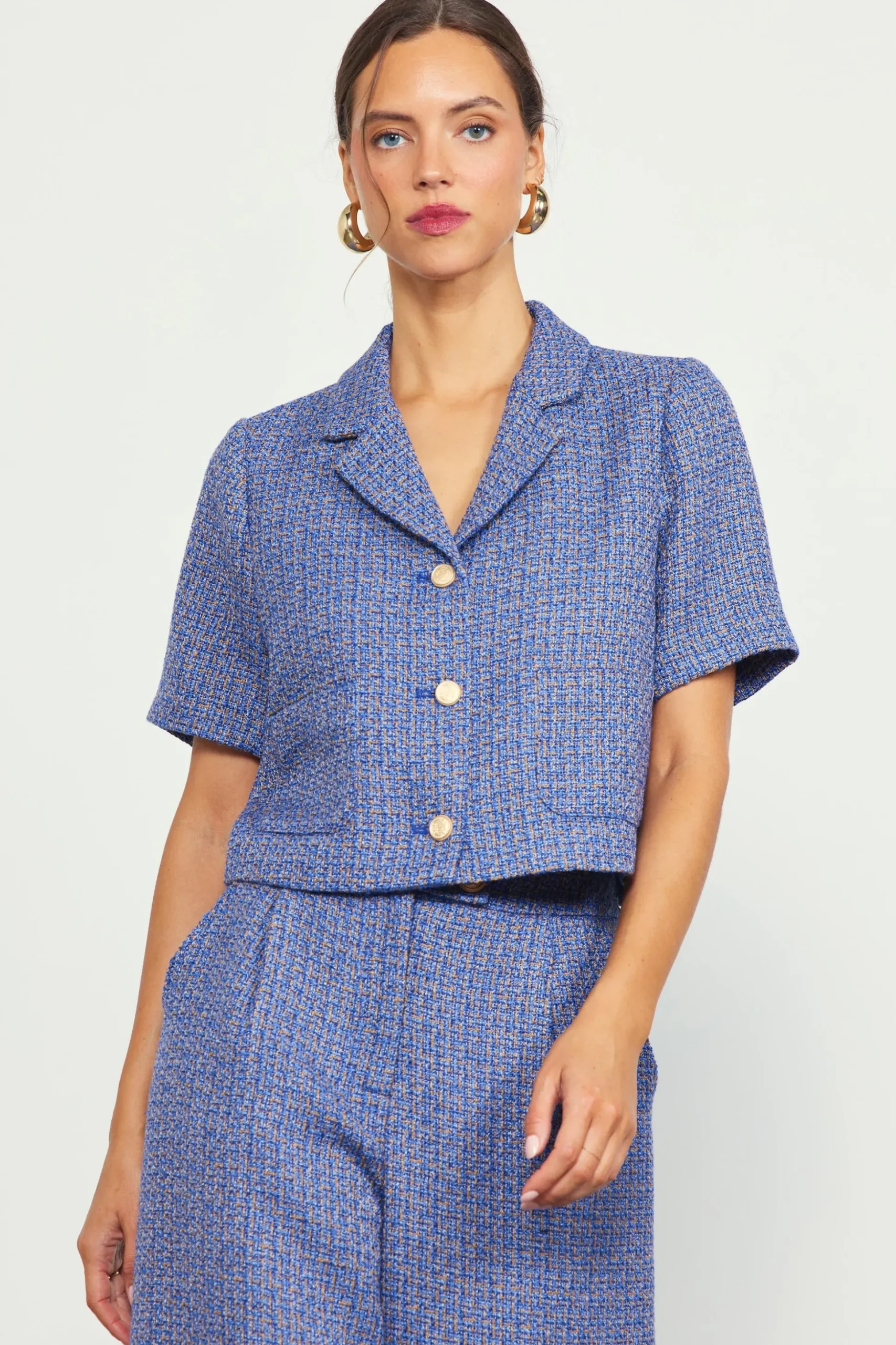 Tailored Tweed Cropped Blazer