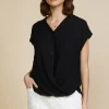 Textured Striped Buttoned Top