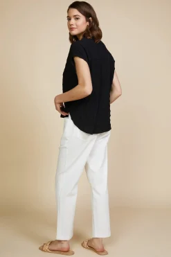 Textured Striped Buttoned Top