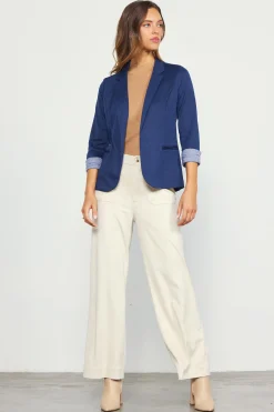 Three Quarter Sleeve Knit Blazer