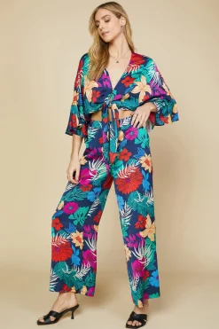 Tropical Front Tie Kimono
