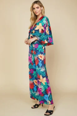 Tropical Front Tie Kimono