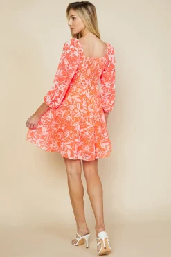 Tropical Jacquard Mini Dress