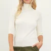 Turtleneck Three Quarter Sleeve Sweater