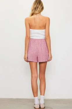 Tweed Box Pleat Shorts
