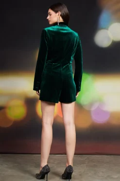 Velvet Double Breasted Romper