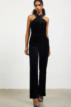 Velvet Halter Neck Jumpsuit