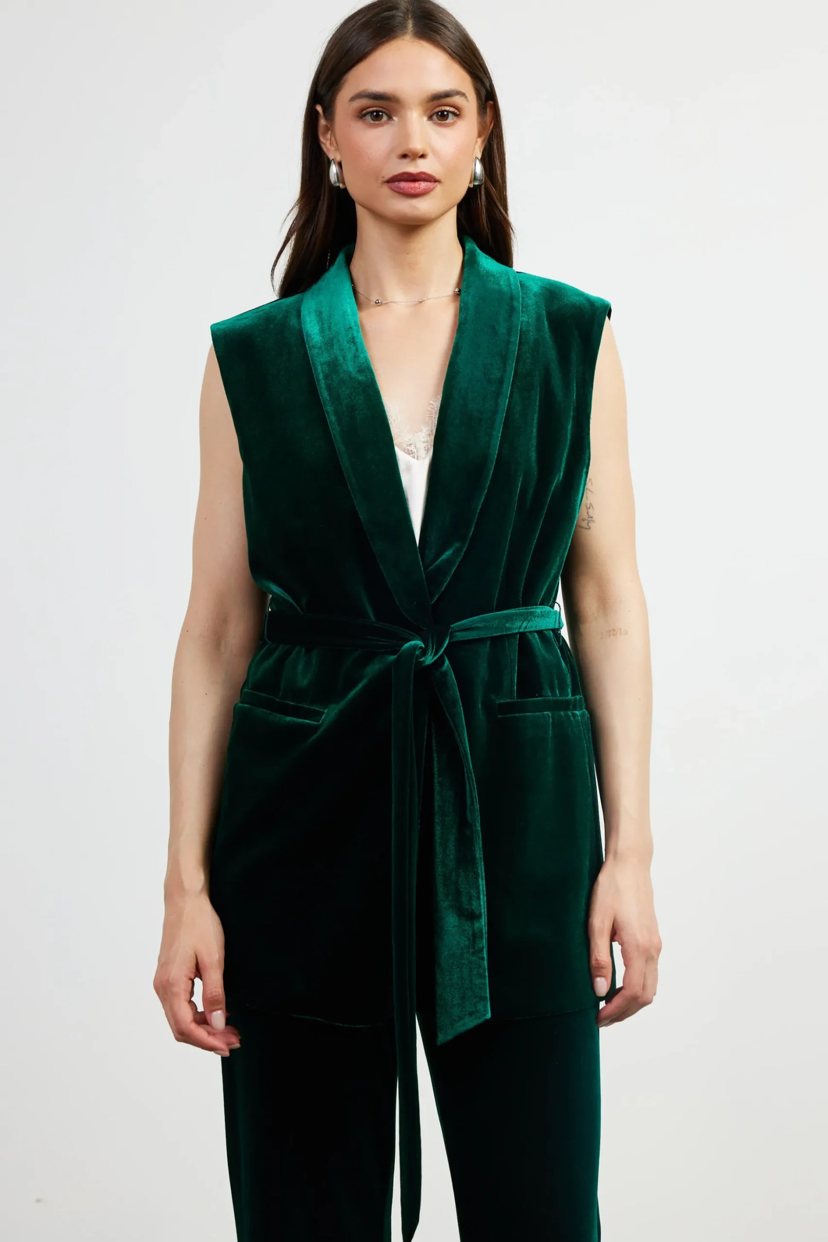 Velvet Vest with Self Tie