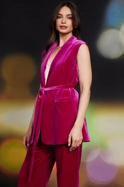 Velvet Vest with Self Tie