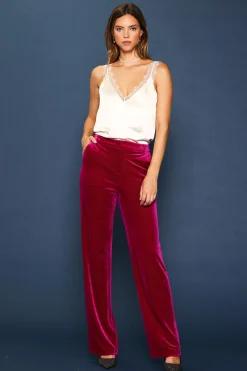 Velvet Wide Leg Pants