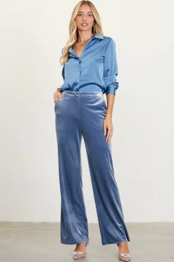 Velvet Wide Leg Pants