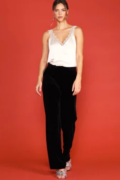 Velvet Wide Leg Pants