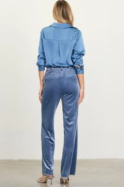 Velvet Wide Leg Pants