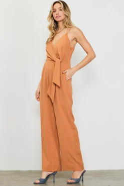 Waist Tie Detail Sleeveless Jumpsuit