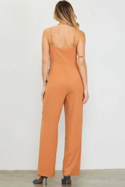 Waist Tie Detail Sleeveless Jumpsuit