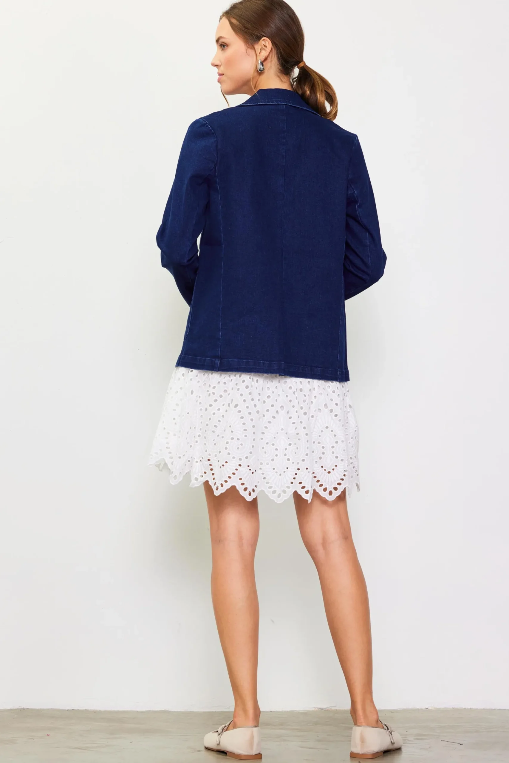 Washed Denim Blazer