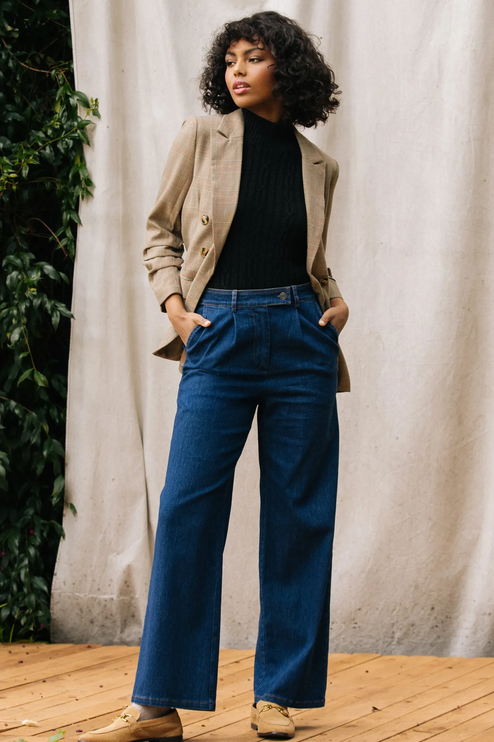 Washed Denim Pants